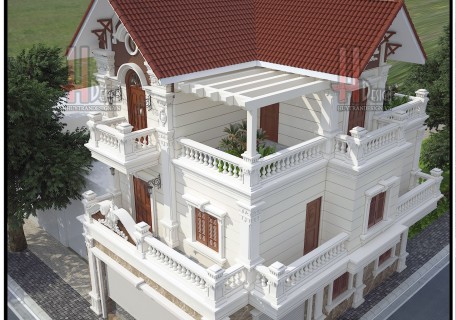 Mẫu thiết kế biệt thự tân cổ điển 3 tầng tại Nam Định - HuyTranDesign
