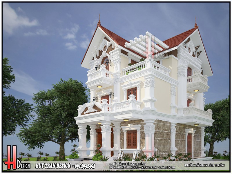 Mẫu thiết kế biệt thự tân cổ điển 3 tầng tại Nam Định