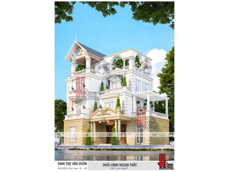 Mẫu nhà đẹp: Thiết kế dinh thự, biệt thự sân vườn độc đáo tại Hà Nội