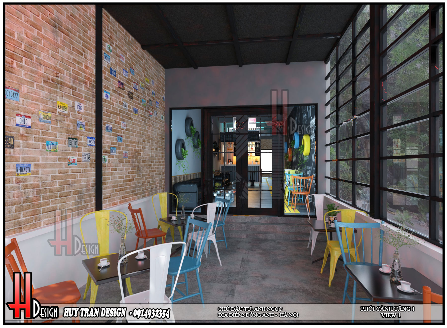 Mẫu thiết kế nội thất quán Cafe - anh Ngọc