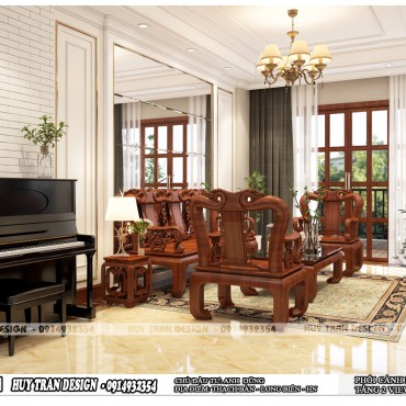 Mẫu thiết kế nội thất tân cổ điển từ gỗ tại Thạch Bàn - Anh Dũng