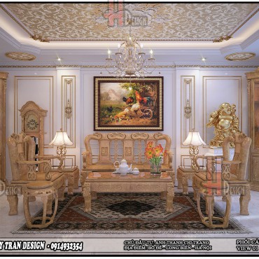 Mẫu thiết kế nội thất từ gỗ phong thuỷ nhà ở anh Thanh- chị Trang