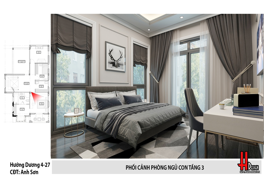 Thiết kế nội thất biệt thự Tân cổ điển độc đáo Hướng Dương Vinhomes Riverside