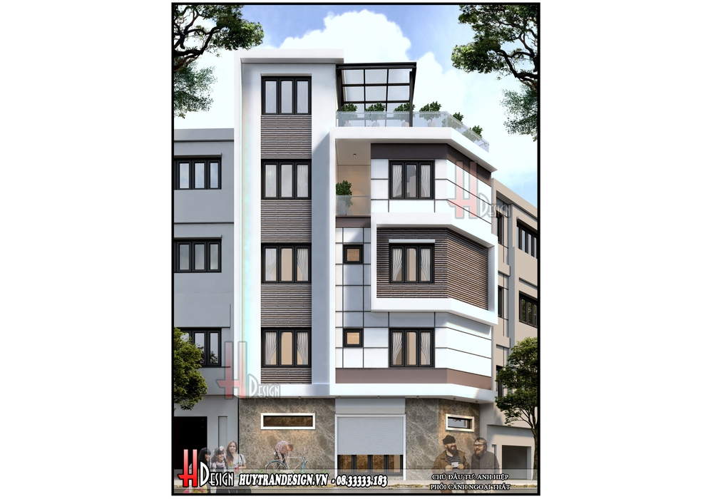 Mẫu nhà phố hiện đại đẹp đơn giản với 2 mặt tiền- Đức Giang, Long Biên