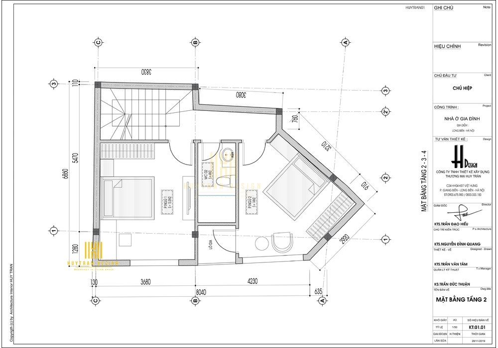 Mẫu nhà phố hiện đại đẹp đơn giản với 2 mặt tiền- Đức Giang, Long Biên