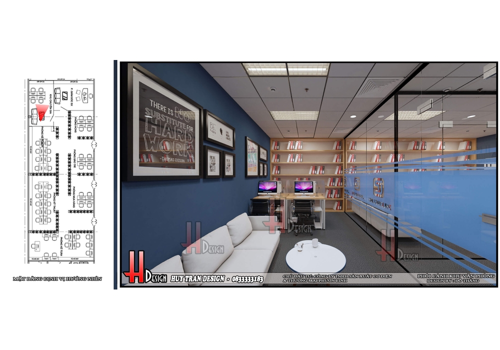 Thiết kế văn phòng cao cấp nội thất nhà máy quạt thông gió cao cấp