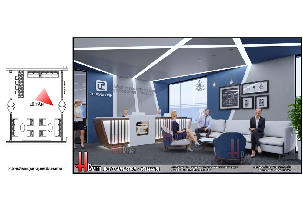 Thiết kế văn phòng cao cấp nội thất nhà máy quạt thông gió cao cấp