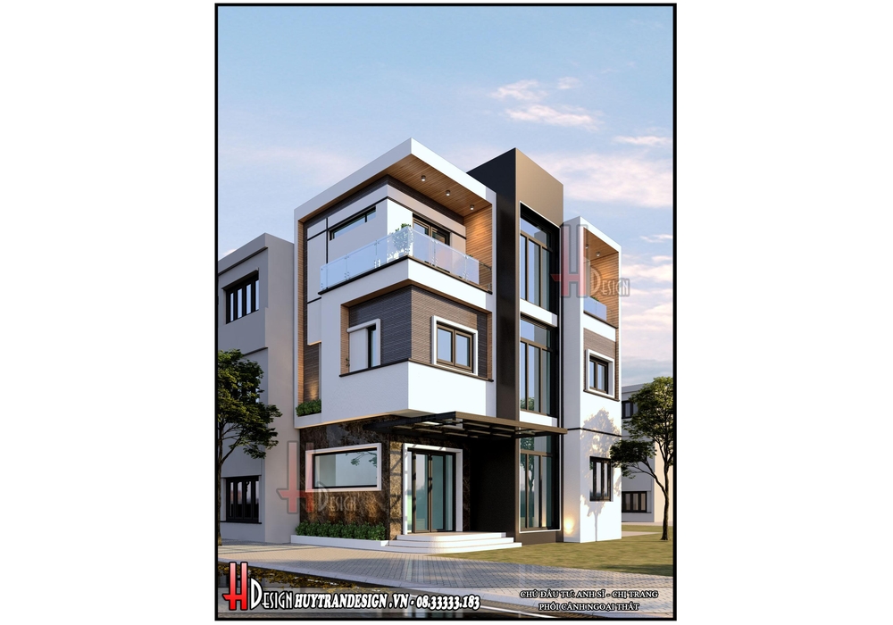 Mẫu nhà đẹp 3 tầng độc lạ mặt tiền 7m tại Cổ Nhuế Hà Nội.y