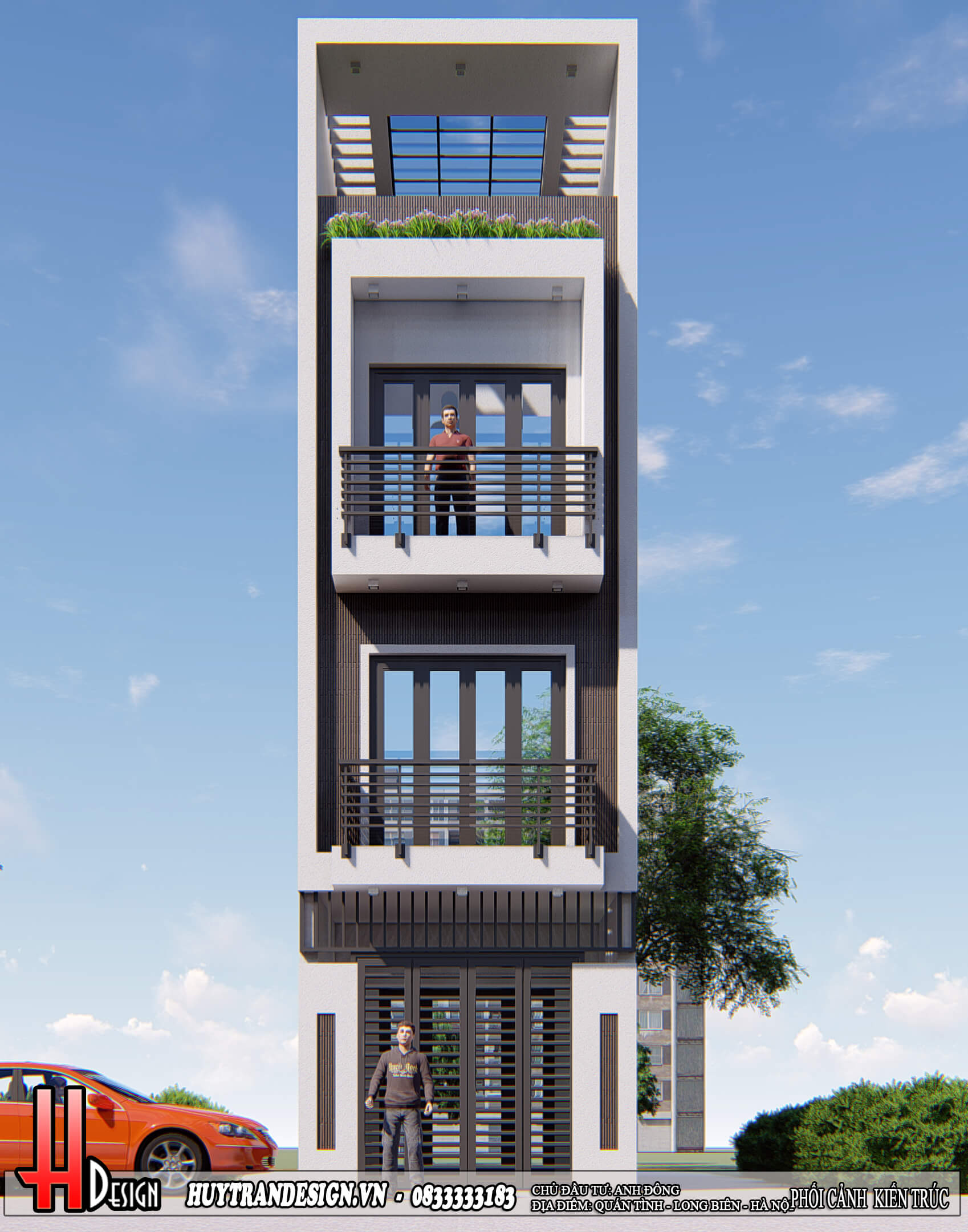 Các mẫu thiết kế nhà 3 tầng mặt tiền 5m hiện đại 2023