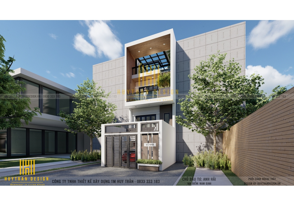 Thiết kế nhà ống 3 tầng hiện đại mặt tiền 5m đẹp nhất 2022