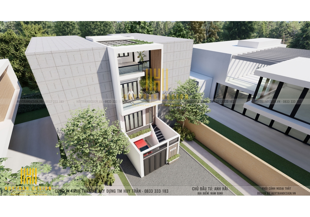 Thiết kế nhà ống 3 tầng hiện đại mặt tiền 5m đẹp nhất 2022