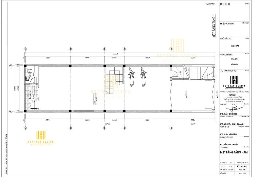 Thiết kế nhà ống 3 tầng hiện đại mặt tiền 5m đẹp nhất 2022