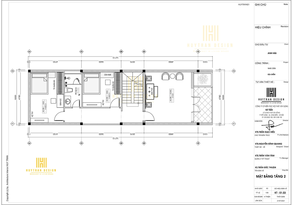 Thiết kế nhà ống 3 tầng hiện đại mặt tiền 5m đẹp nhất 2022