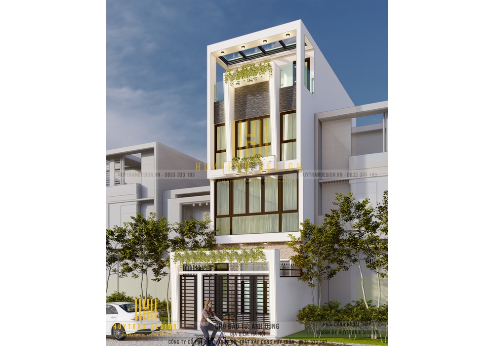 Thiết kế nhà 3 tầng đẹp hiện đại kết hợp kinh doanh tại Hà Nội