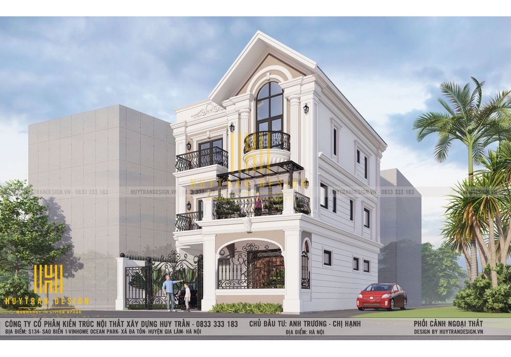 Nhà 3 tầng tân cổ điển đẹp mặt phố tại Ngọc Thụy, Long Biên, Hà Nội