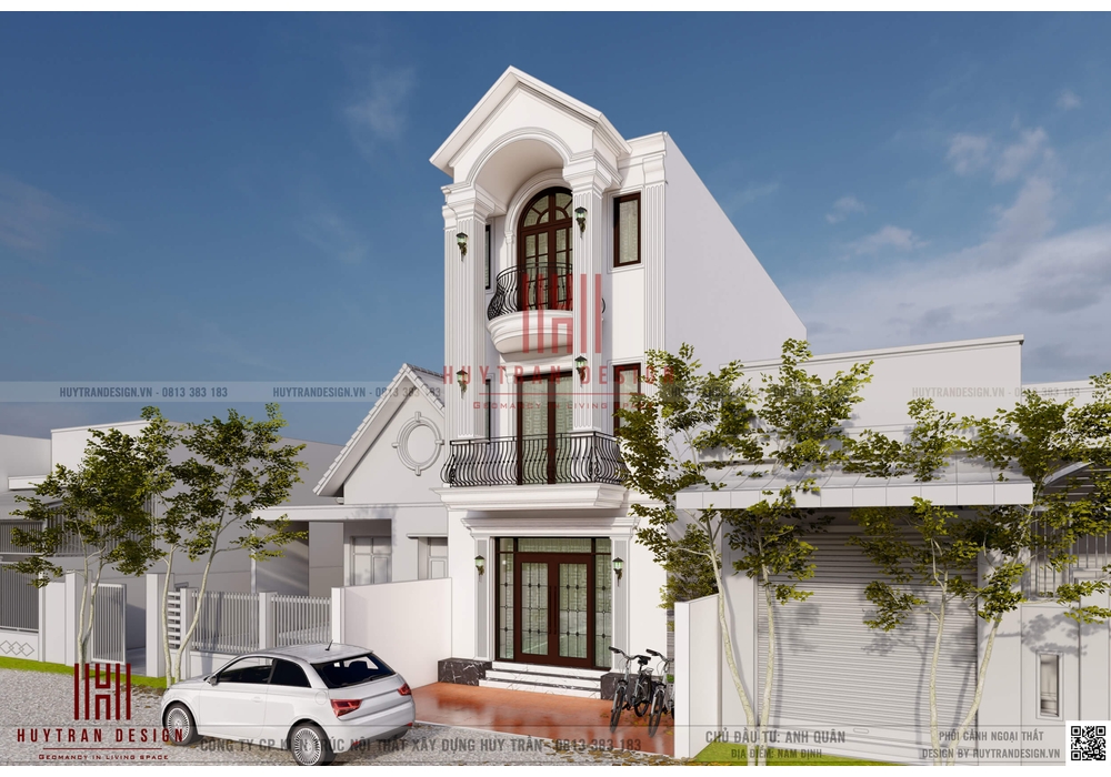 Mẫu thiết kế biệt thự 3 tầng tân cổ điển đẹp nhất 2022