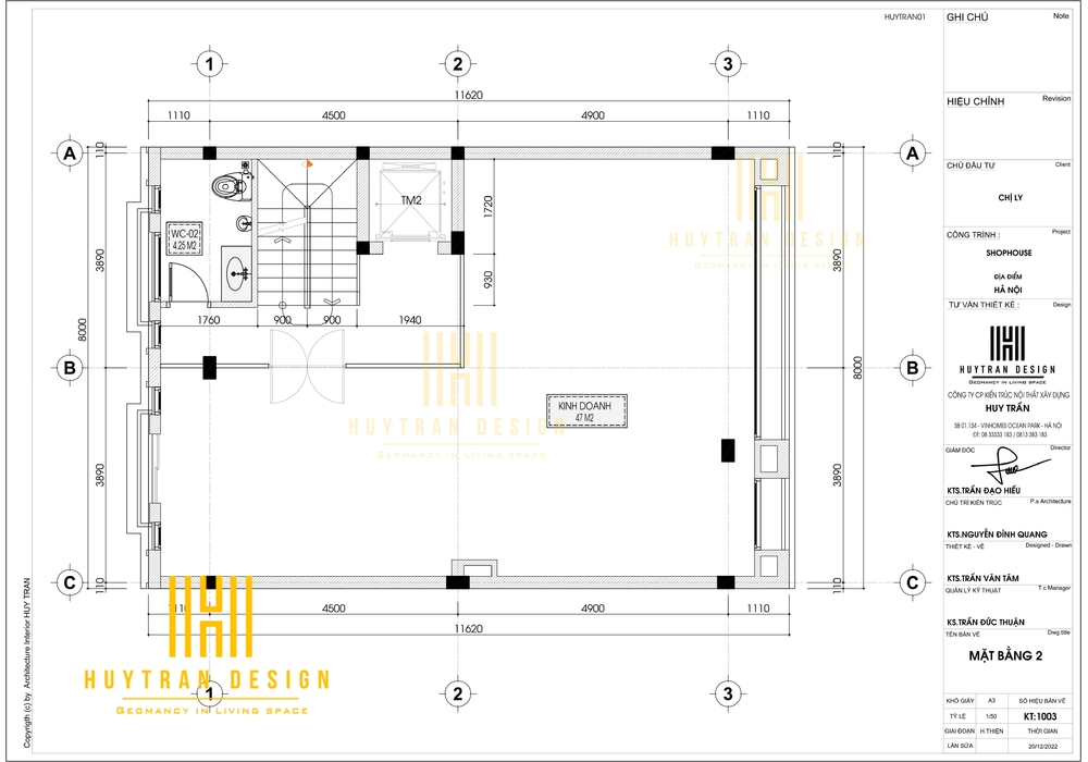 Thiết kế cải tạo biệt thự liền kề đẹp 2 mặt tiền kết hợp kinh doanh