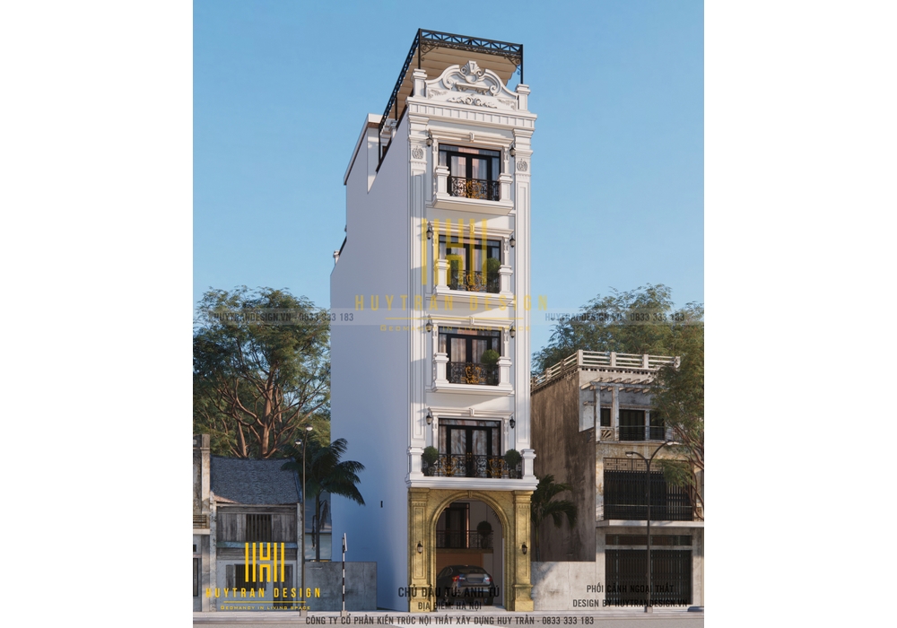 Mẫu nhà phố tân cổ điển đẹp diện tích 5x20m kết hợp kinh doanh
