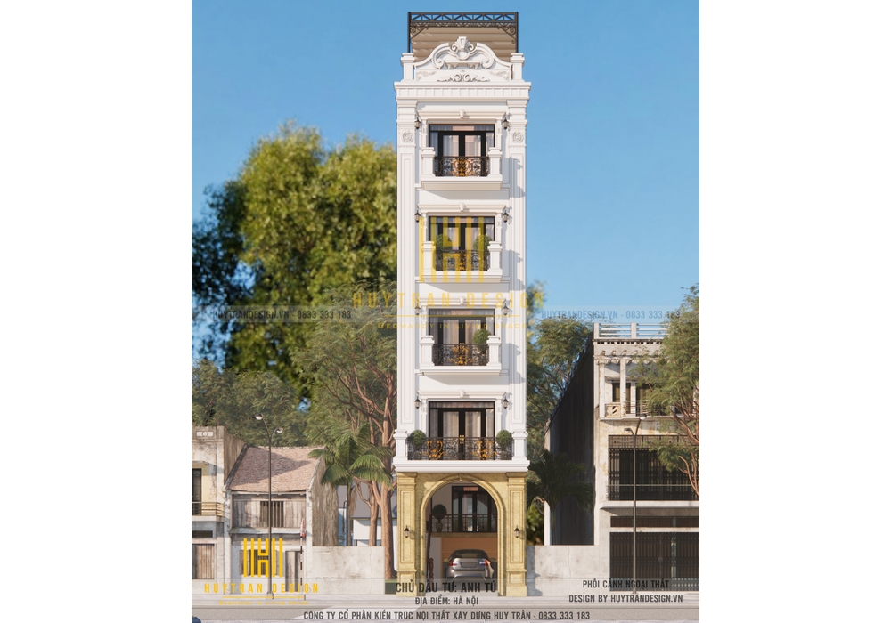 Mẫu nhà phố tân cổ điển đẹp diện tích 5x20m kết hợp kinh doanh
