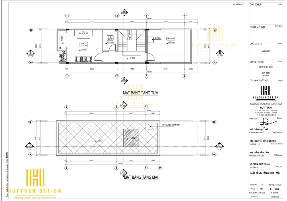 Thiết kế nhà 3 tầng hiện đại đẹp có gác lửng diện tích 3x12m