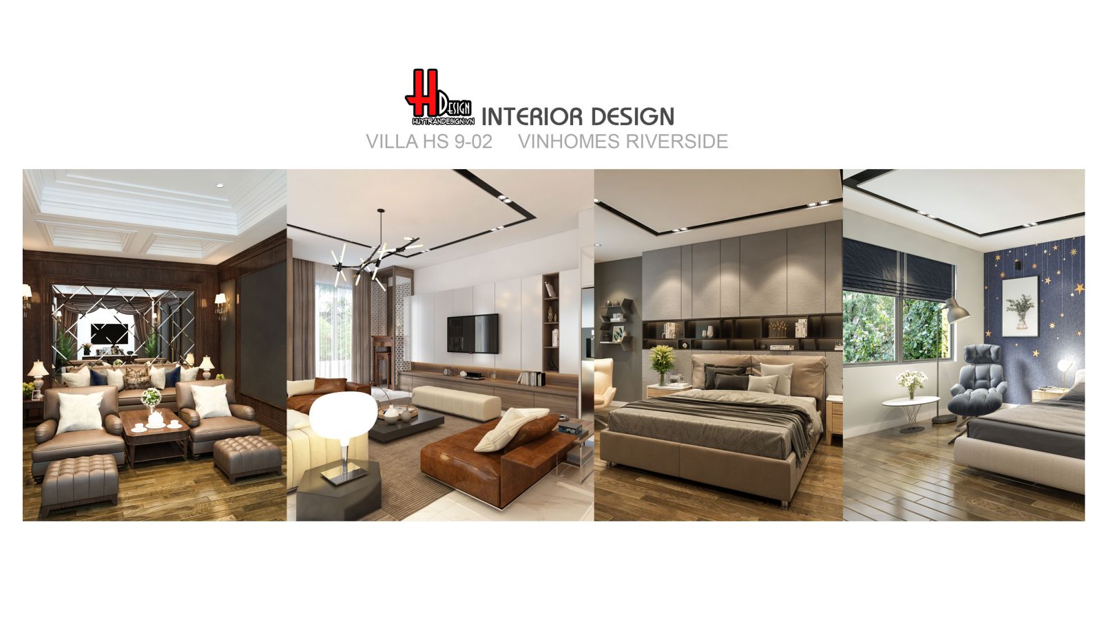 Thiết kế nội thất biệt thự bán hiện đại tại Vinhomes Riverside, Long Biên, Hà Nội của đơn vị tư vấn thiết kế nội ngoại thất Huytrandesign