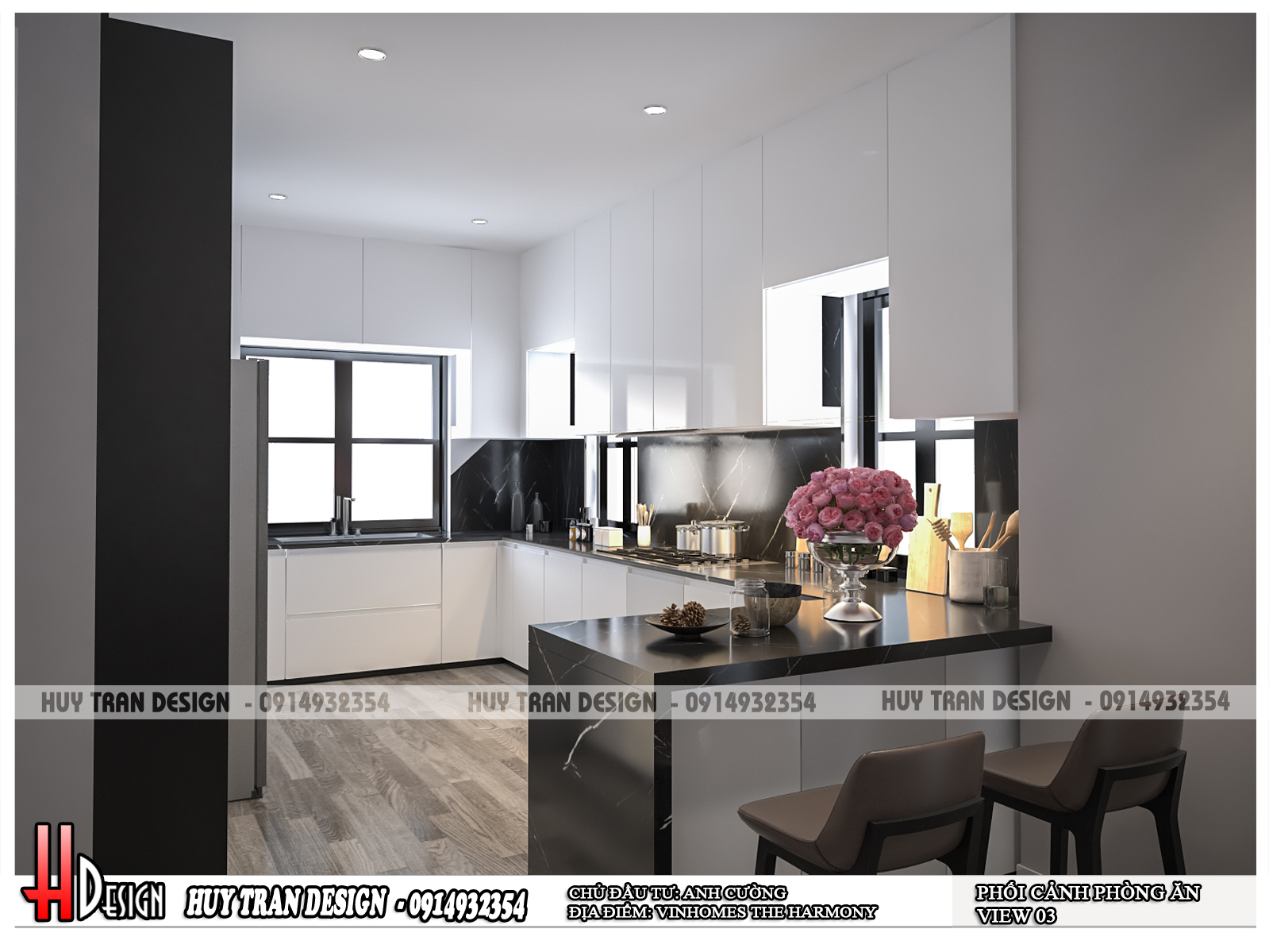Thiết kế nội thất phòng bếp chung cư -HuytranDesign