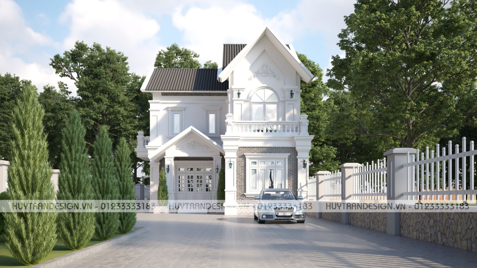 Mẫu thiết kế kiến trúc nhà ở (biệt thự) nông thôn tại Nam Điền, Nam Đinh-Huytrandesign chuyên thiết kế nội ngoại thất Long Biên, Gia Lâm, Hà Nội -v1