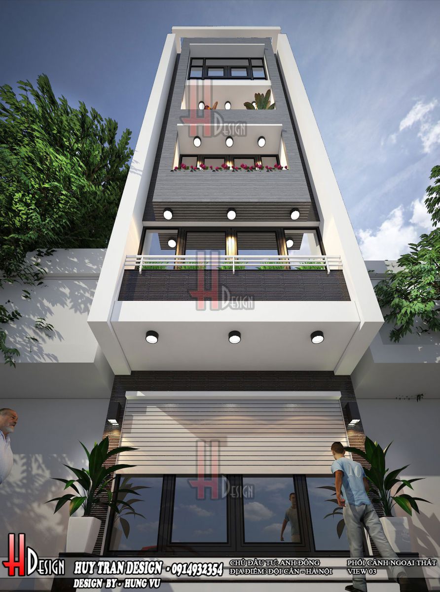 thiết kế nhà phố 5 tầng hiện đại đẹp - Huytrandesign tư vấn, thiết kế, thi công nhà phố đẹp - v3