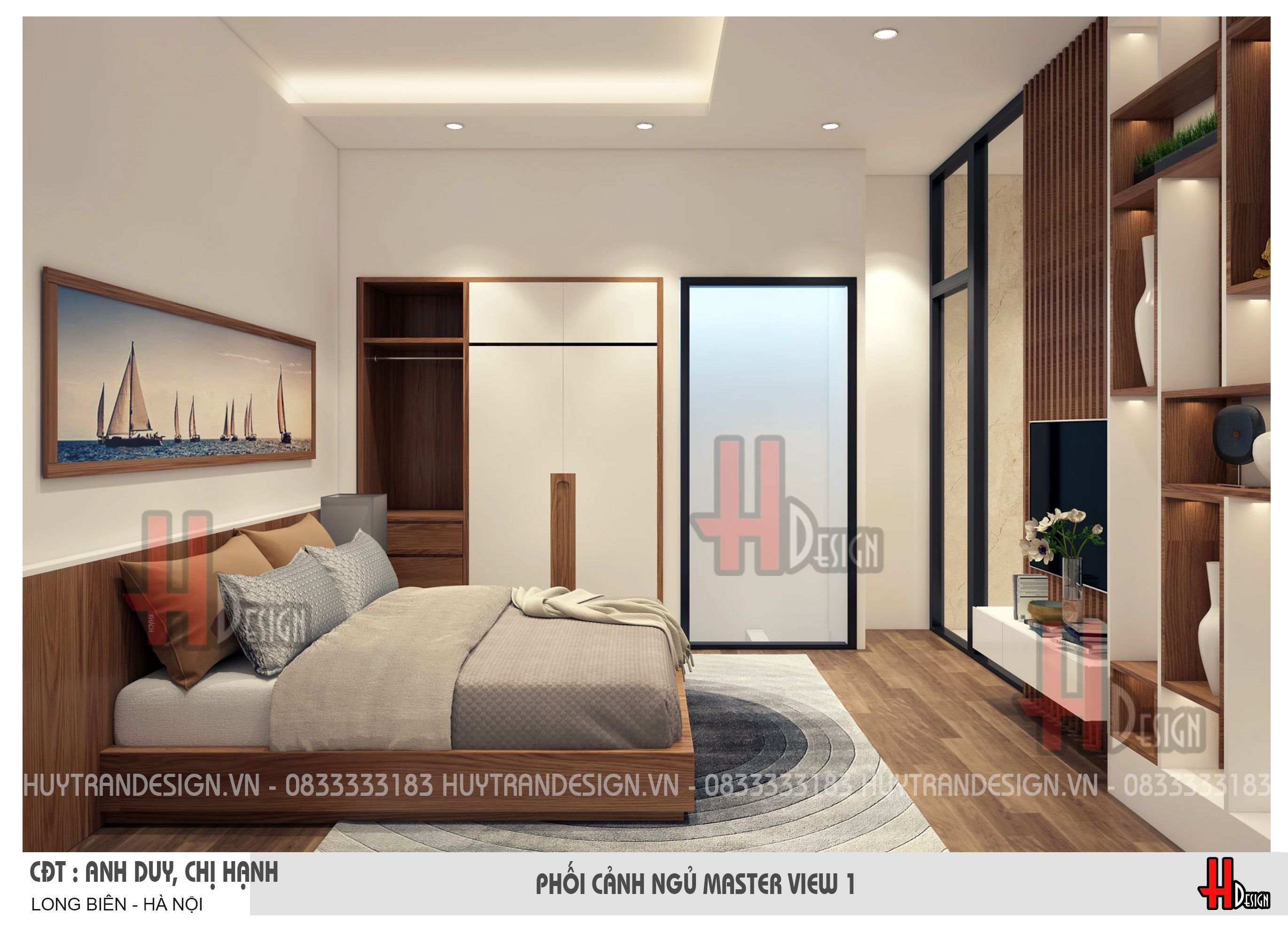 Thiết kế nội thất phòng ngủ Master cho nhà phố 5 tầng