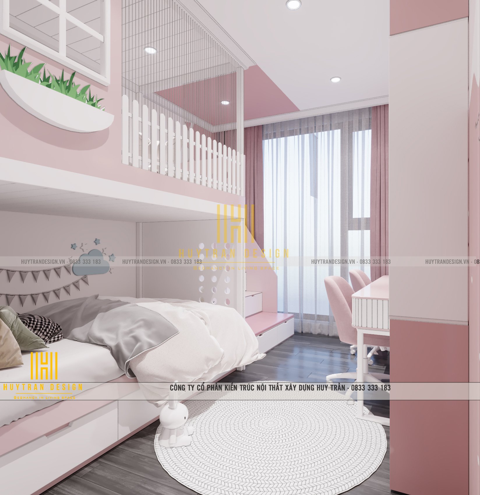 Thiết kế nội thất phòng ngủ cho con gái