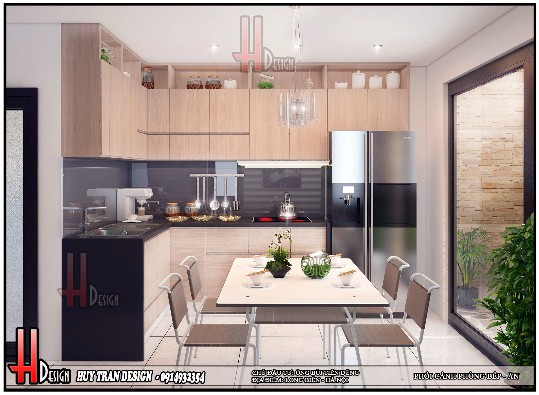 Thiết kế nội thất phòng bếp nhà phố 4 tầng - Huytrandesign