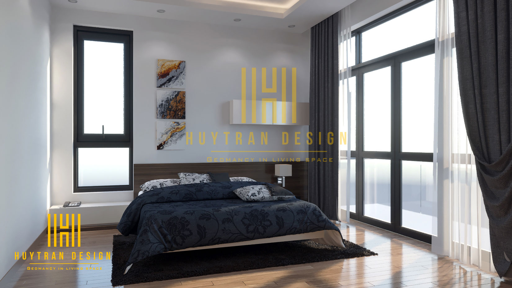 Thiết kế giường ngủ Kingsize hiện đại cho nội thất chung cư