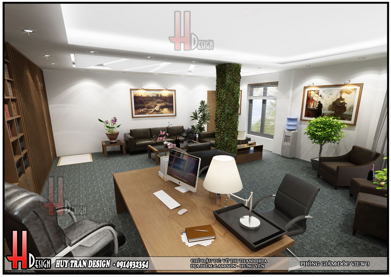Phối cảnh thiết kế nội thất hiện đại văn phòng làm việc 5 tầng - Huytrandesign tư vấn, thiết kế, thi công, sửa chữa nhà cửa, biệt thự, văn phòng, cơ sở kinh doanh-v3