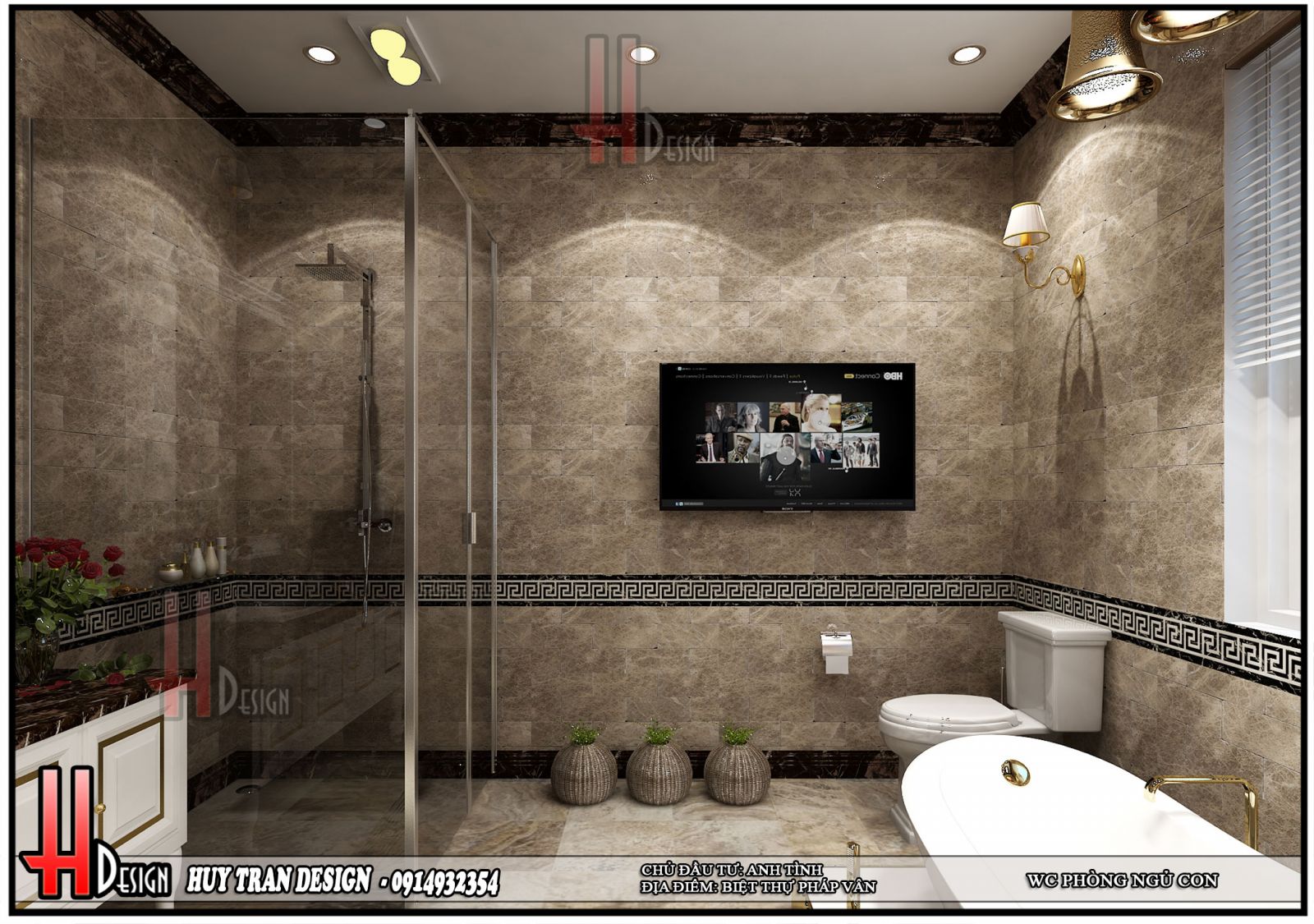 Mấu thiết kế nội thất biệt thự phòng tắm sang trọng