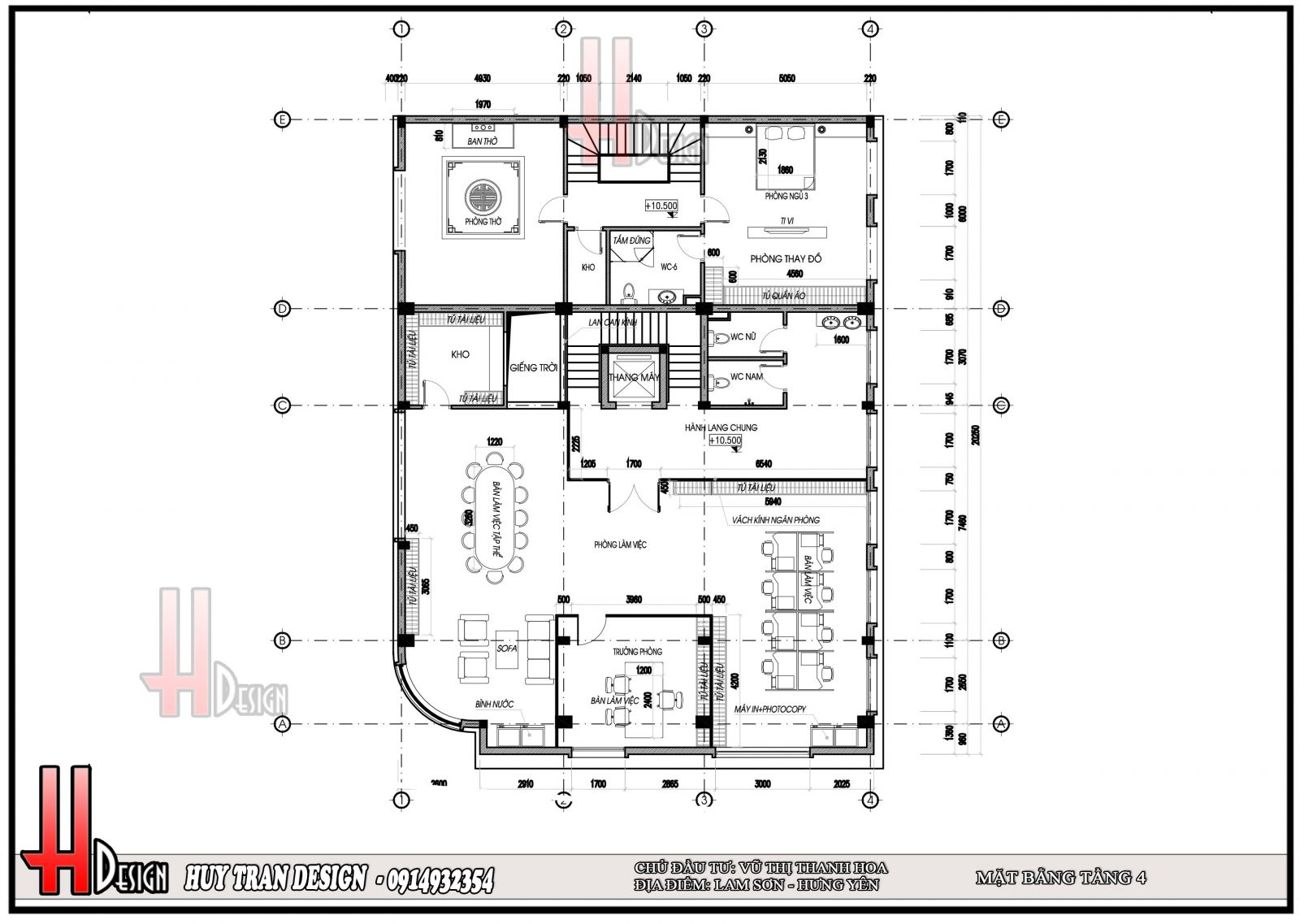 Mẫu thiết kế mặt bằng tầng 4 văn phòng làm việc - Huytrandesign tư vấn, thiết kế, thi công, sửa chữa nhà cửa, biệt thự, văn phòng, cơ sở kinh doanh-v1