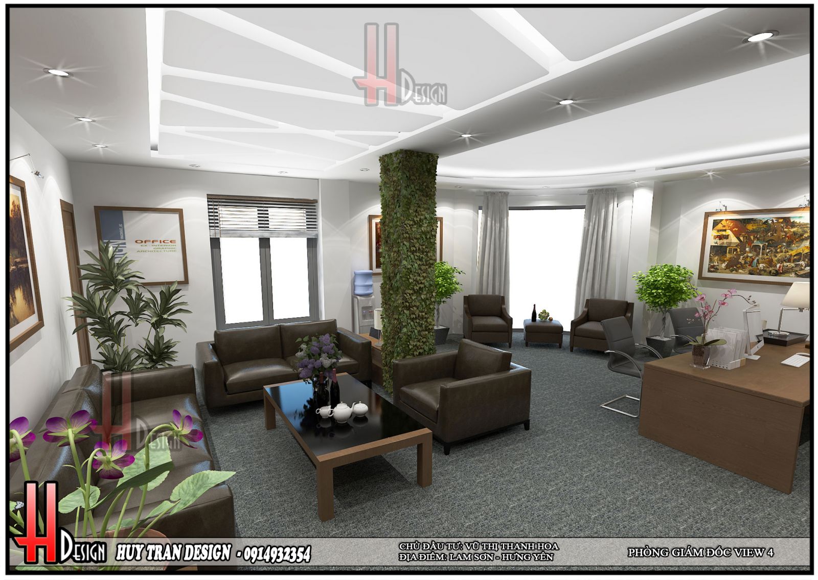 Phối cảnh thiết kế nội thất hiện đại văn phòng làm việc 5 tầng - Huytrandesign tư vấn, thiết kế, thi công, sửa chữa nhà cửa, biệt thự, văn phòng, cơ sở kinh doanh-v4