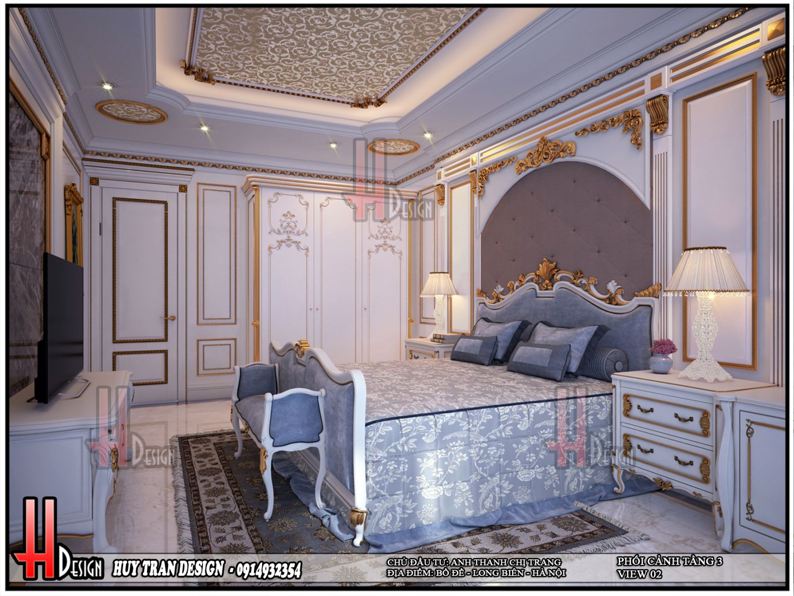 Mẫu thiết kế nội thất tân cổ điển phòng ngủ