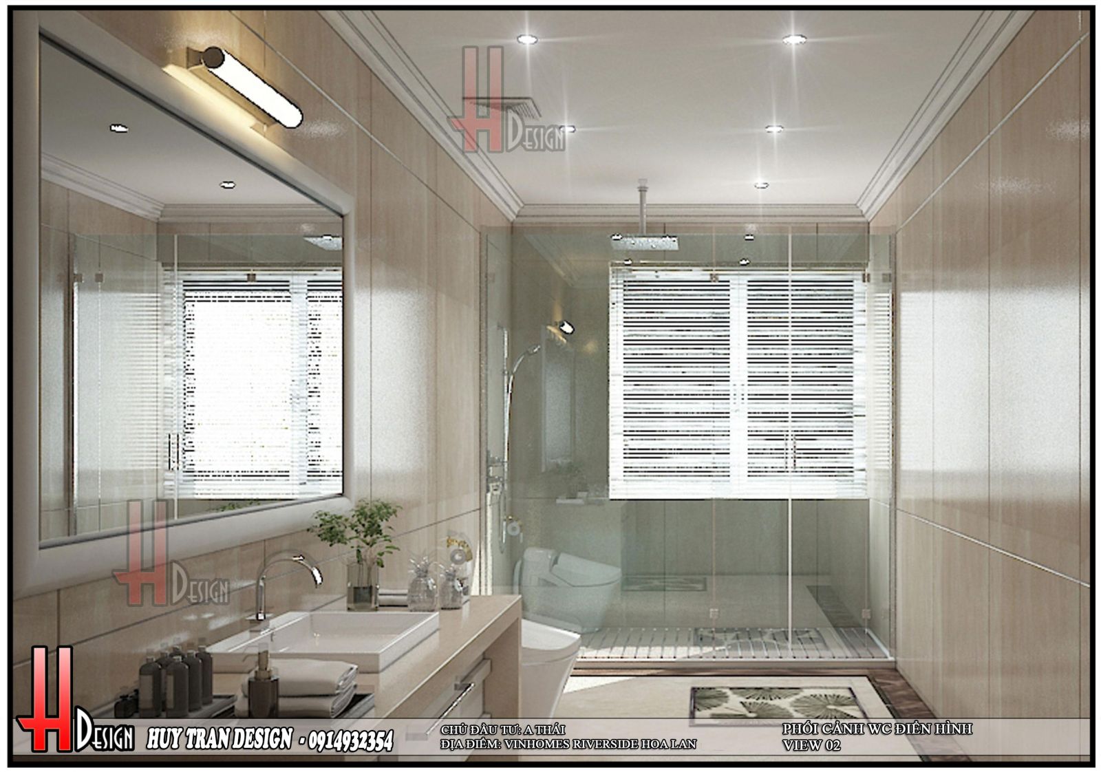 Thiết kế nội thất phòng tắm biệt thự Hoa Lan - Vinhomes Riverside - Long Biên - Hà Nội - Huytrandesign tư vấn, thiết kế, thi công, sửa chữa nhà ở, biệt thự- v1