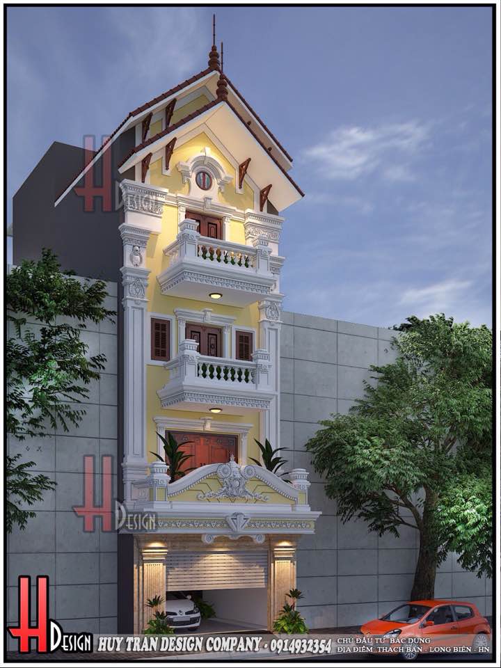 Mẫu thiết kế nhà phố tân cổ điển mái Thái đẹp