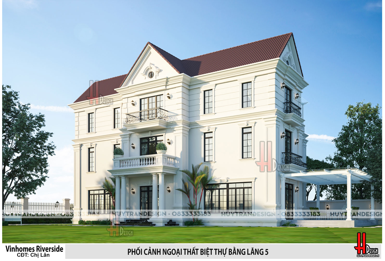 Thiết kế biệt thự đẹp - Huytrandesign tư vấn, thiết kế, thi công, sửa chữa nhà đẹp tại Long Biên, Hà Nội - v1