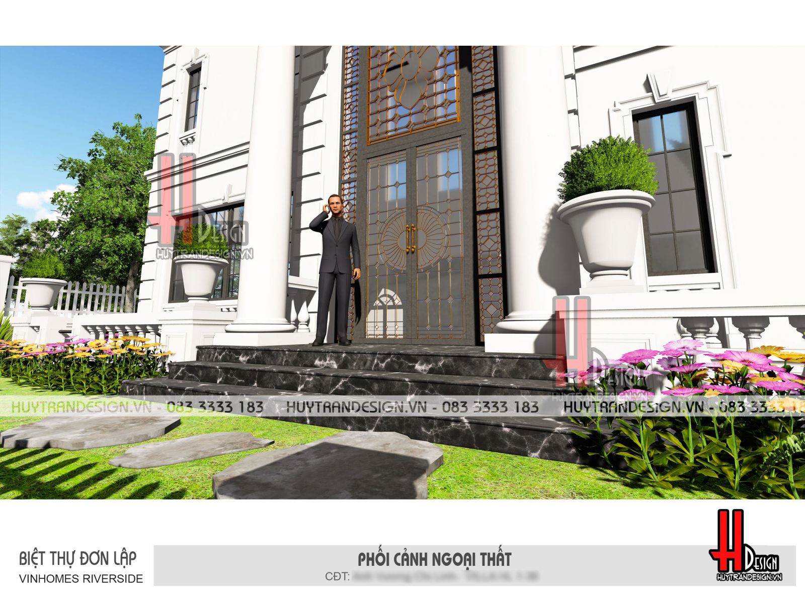 Mẫu thiết kế nhà 3 tầng đẹp - Huytrandesign tư vấn, thiết kế, thi công, sửa chữa nhà đẹp tại Long Biên, Hà Nội - v5