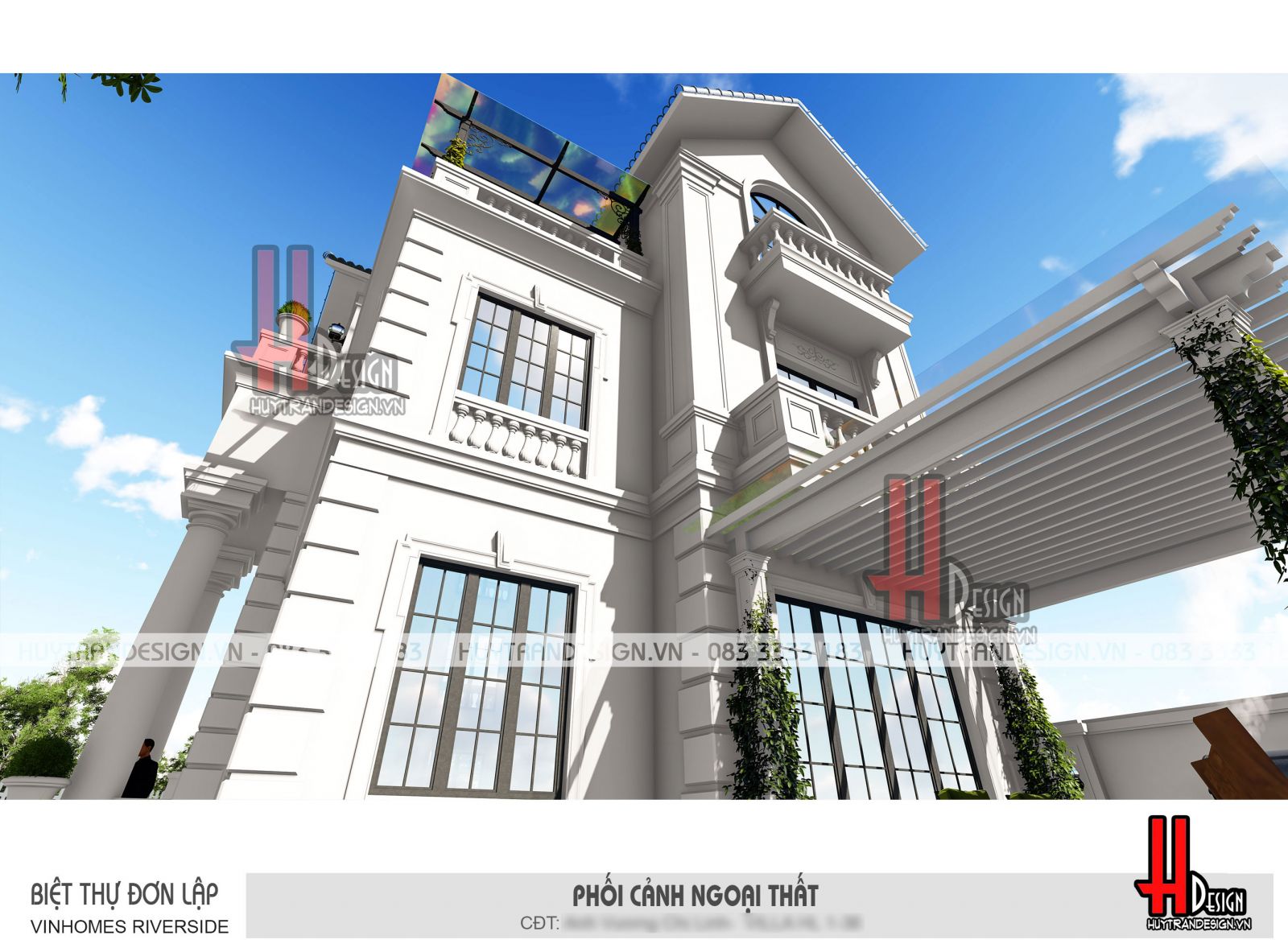 Mẫu thiết kế nhà 3 tầng đẹp - Huytrandesign tư vấn, thiết kế, thi công, sửa chữa nhà đẹp tại Long Biên, Hà Nội - v9
