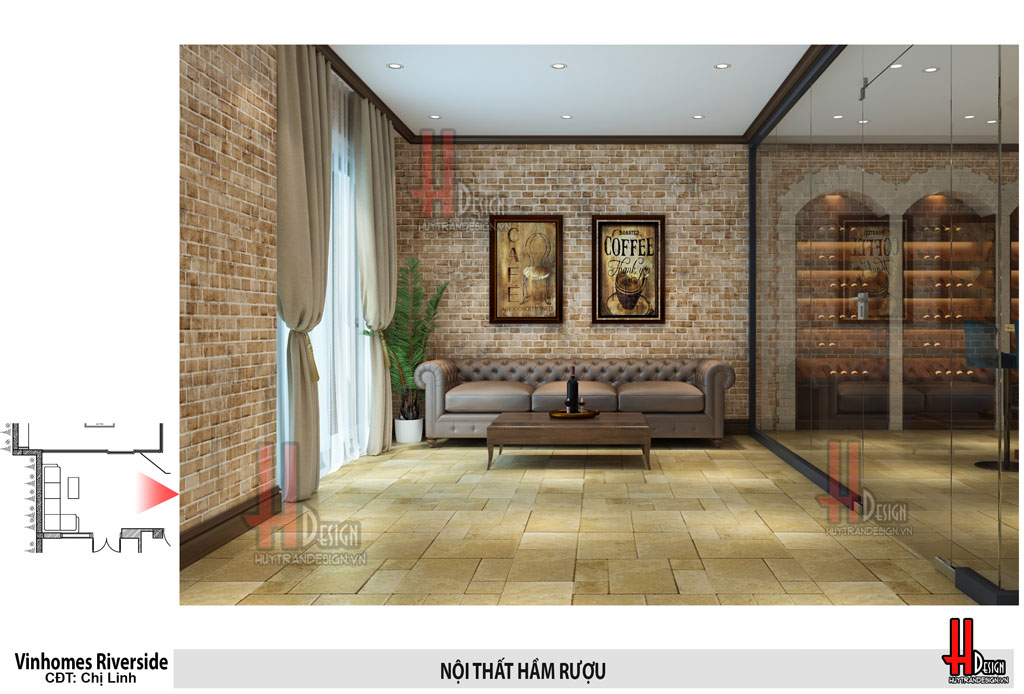 Thiết kế nội thất tầng hầm biệt thự HL - Huytrandesign tư vấn, thiết kế, thi công nội thất đẹp tại Long Biên, Gia Lâm, Hà Nội - v1